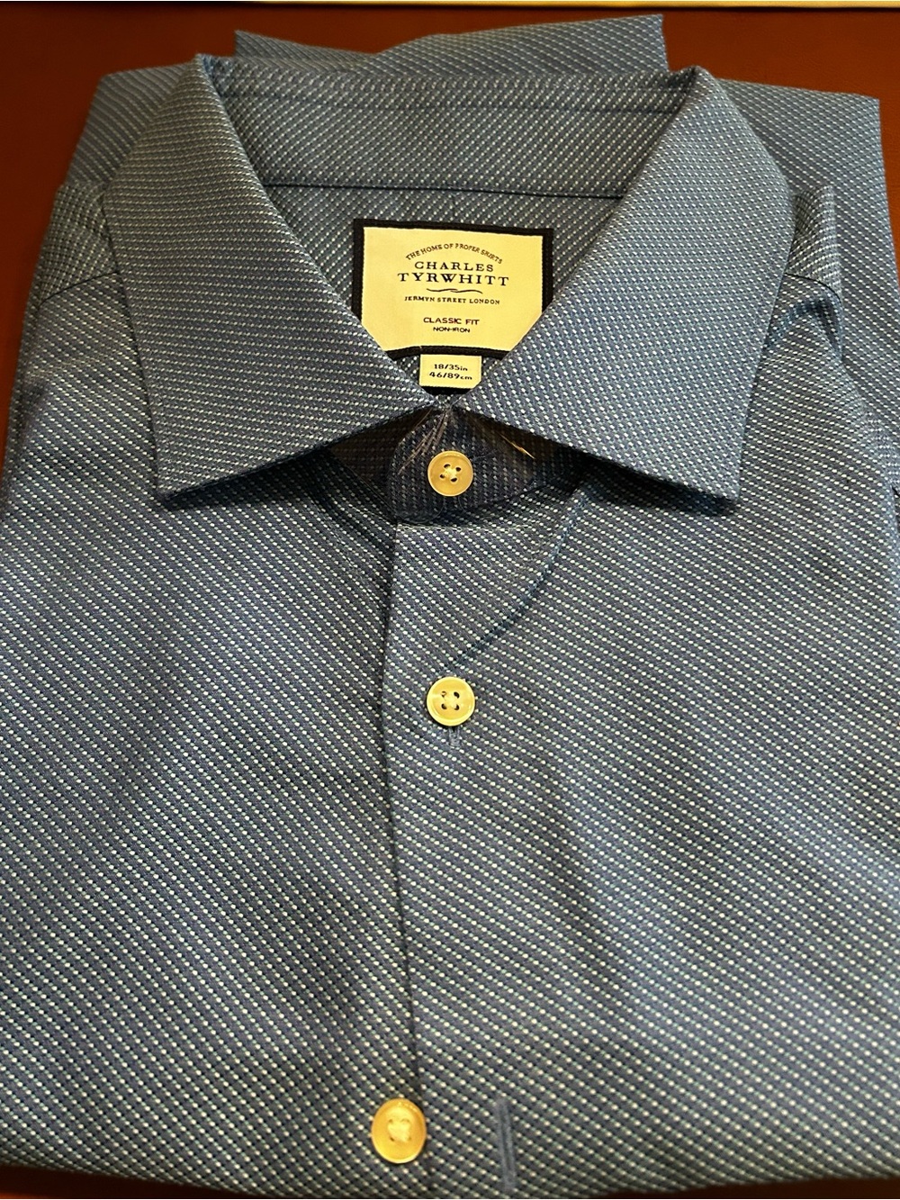 Charles Tyrwhitt Blue Micro-Pattern Classic Fit Shirt